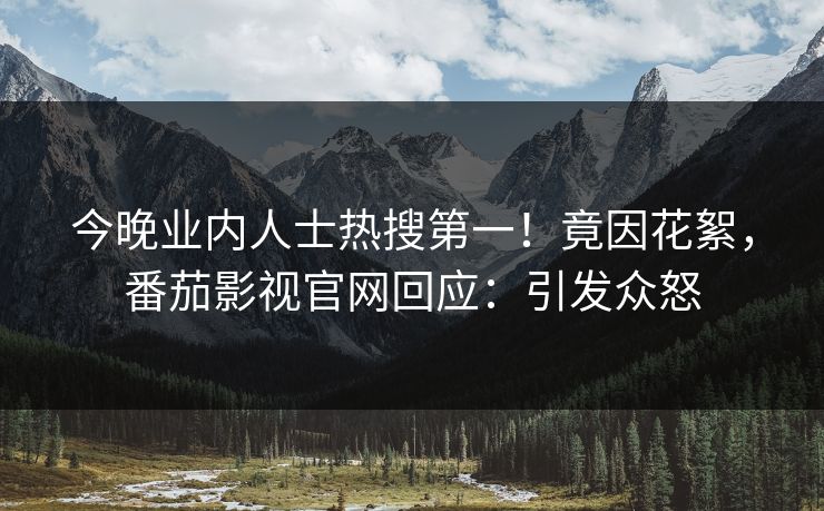 今晚业内人士热搜第一！竟因花絮，番茄影视官网回应：引发众怒
