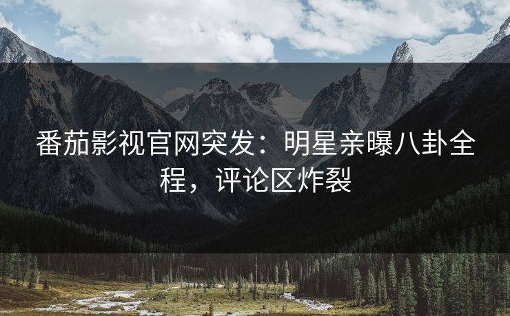 番茄影视官网突发：明星亲曝八卦全程，评论区炸裂