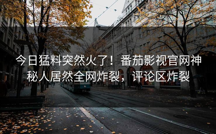 今日猛料突然火了！番茄影视官网神秘人居然全网炸裂，评论区炸裂