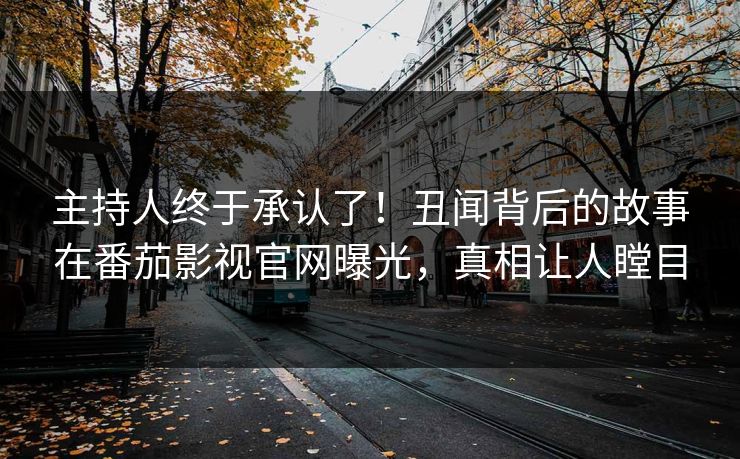 主持人终于承认了！丑闻背后的故事在番茄影视官网曝光，真相让人瞠目