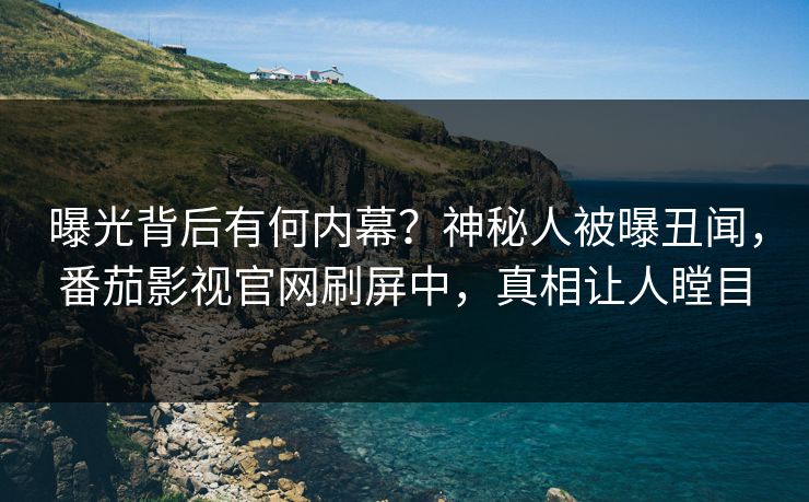 曝光背后有何内幕？神秘人被曝丑闻，番茄影视官网刷屏中，真相让人瞠目