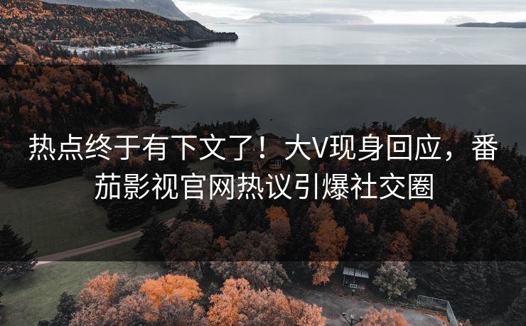 热点终于有下文了！大V现身回应，番茄影视官网热议引爆社交圈
